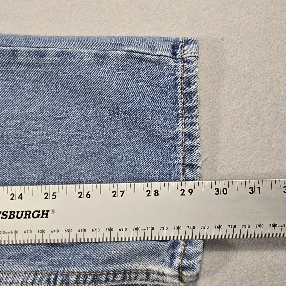 Levi's Mens 36x32 Blue Jeans 505 Straight Fit Light Wash Cotton Denim Classic